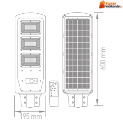 ACK AT42-09031 90W Solar Sokak Armatürü 1120 Lümen 6500K Beyaz Işık IP65